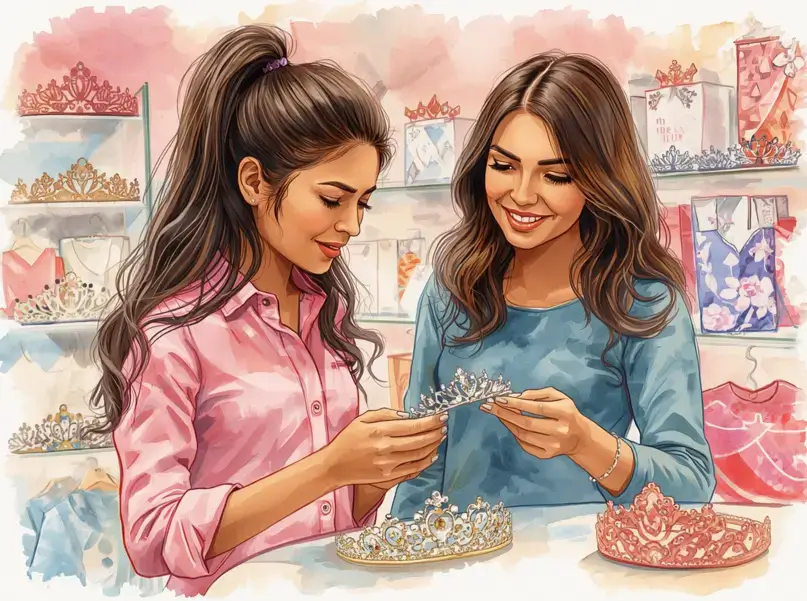 Quinceañera shopping for tiara