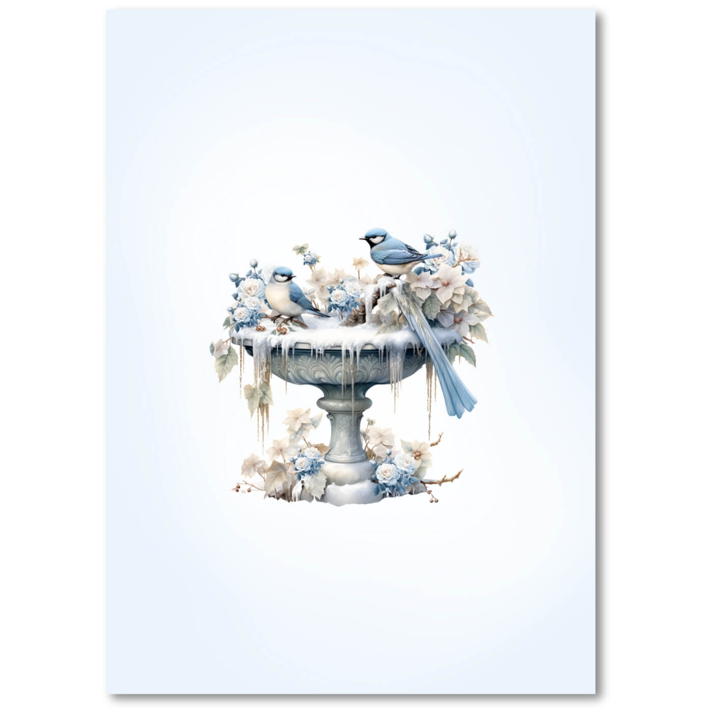 Winter wonderland quinceañera invitation back view