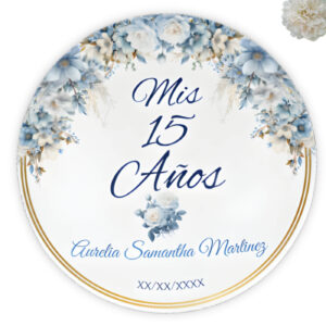 Winter wonderland quinceañera stickers front view