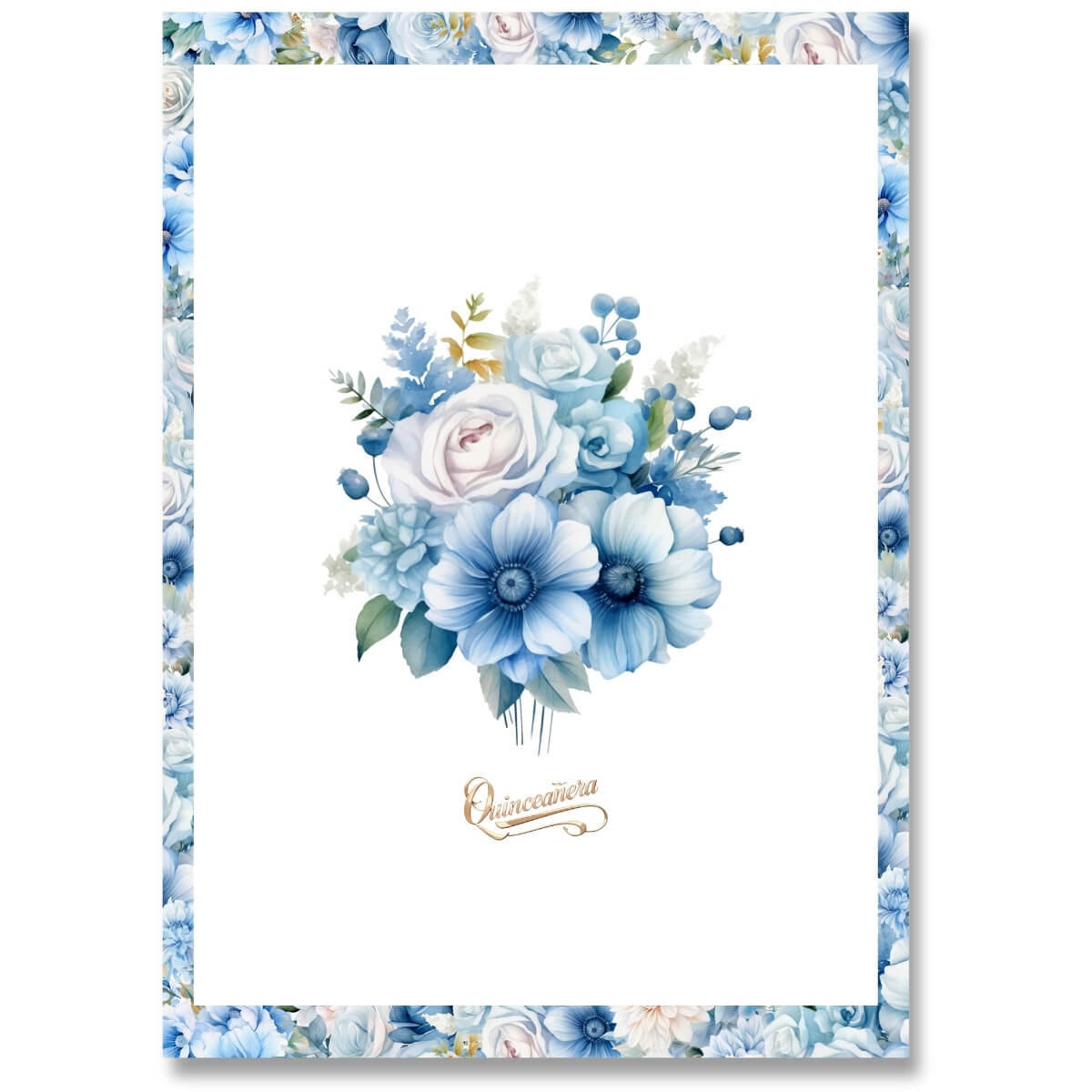 Floral blue frame