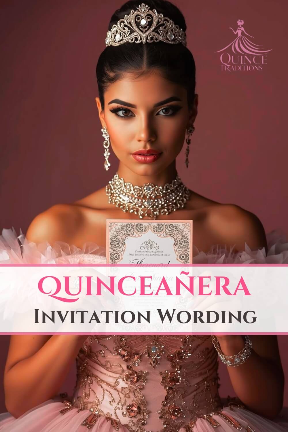 Quinceañera invitation wording generator gives you different styles and variations of wording for your quince invites.