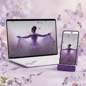 Purple butterfly mobile and laptop rsvp quince laptop and mobile