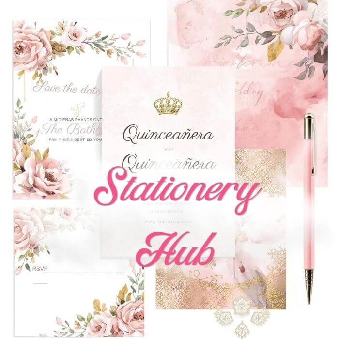 Quinceañera freebies page stationery hub