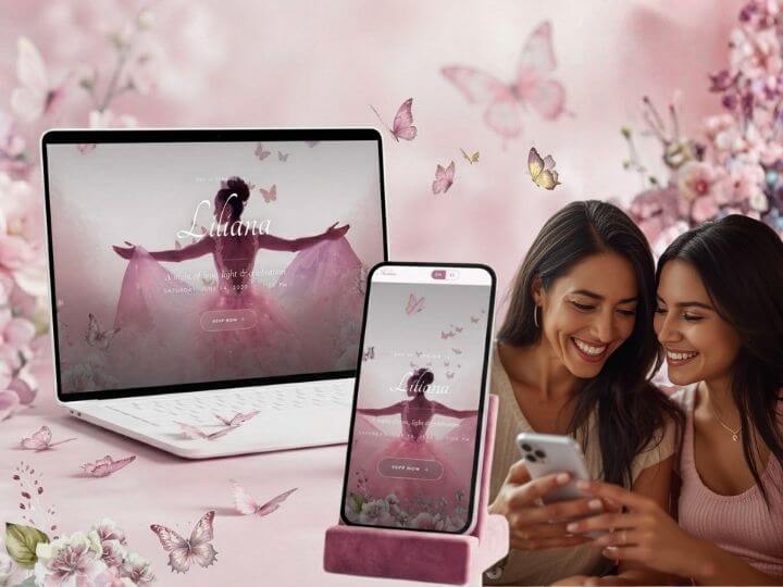 Quinceañera invitation website mockups showing guests staying informed