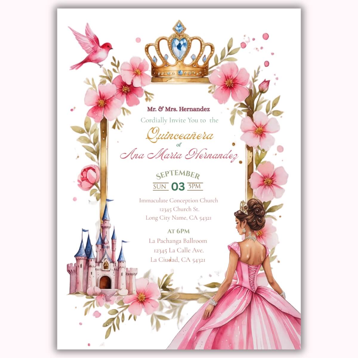 Pink Princess Invitation V3