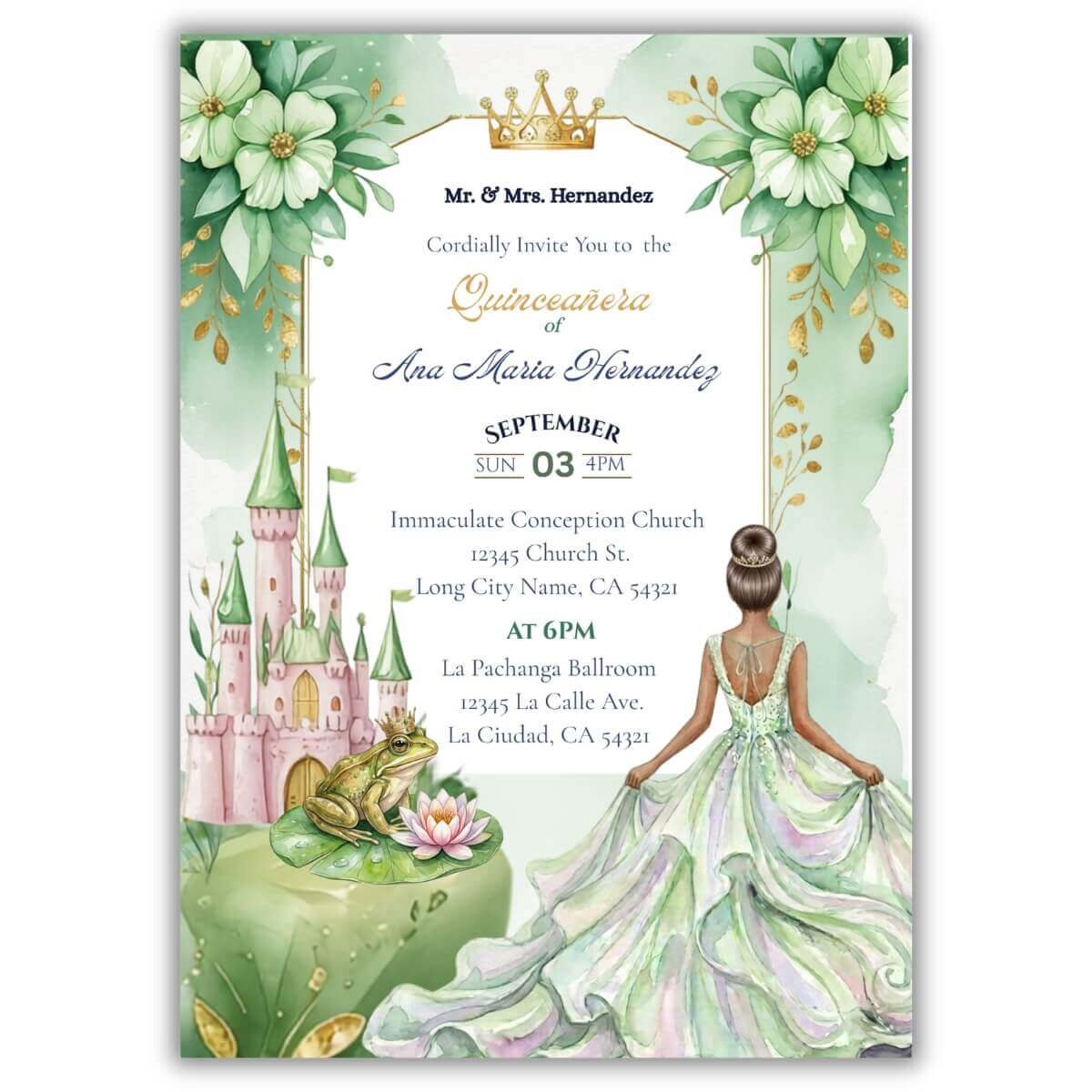 Princess Frog Quince Invitation V3