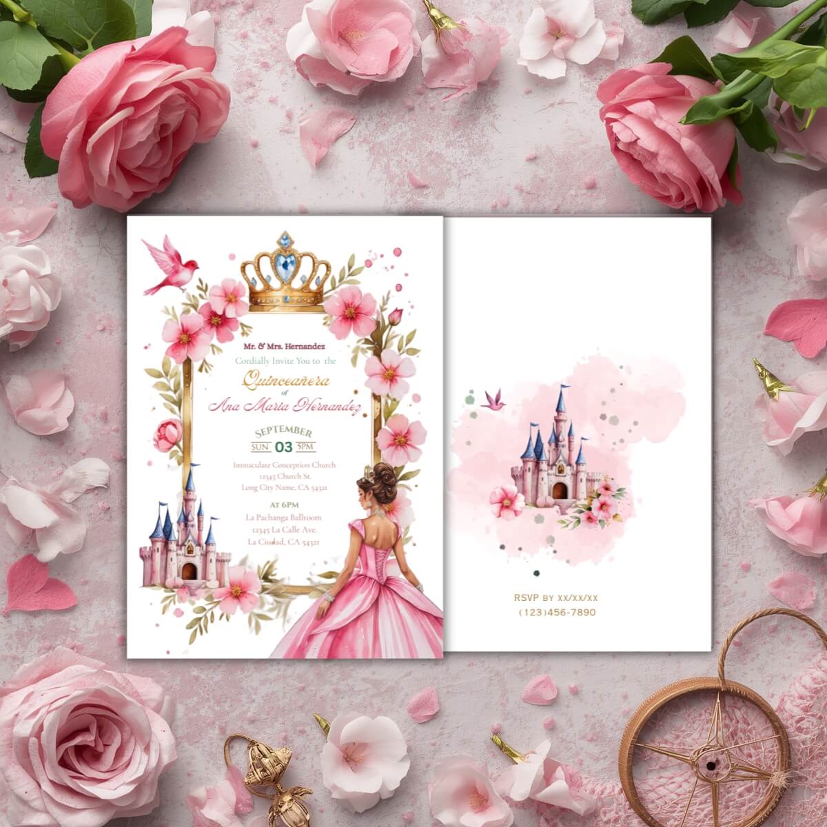 Quince Pink Princess Invitation V3