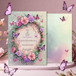 Quince Save the Date butterfly garden