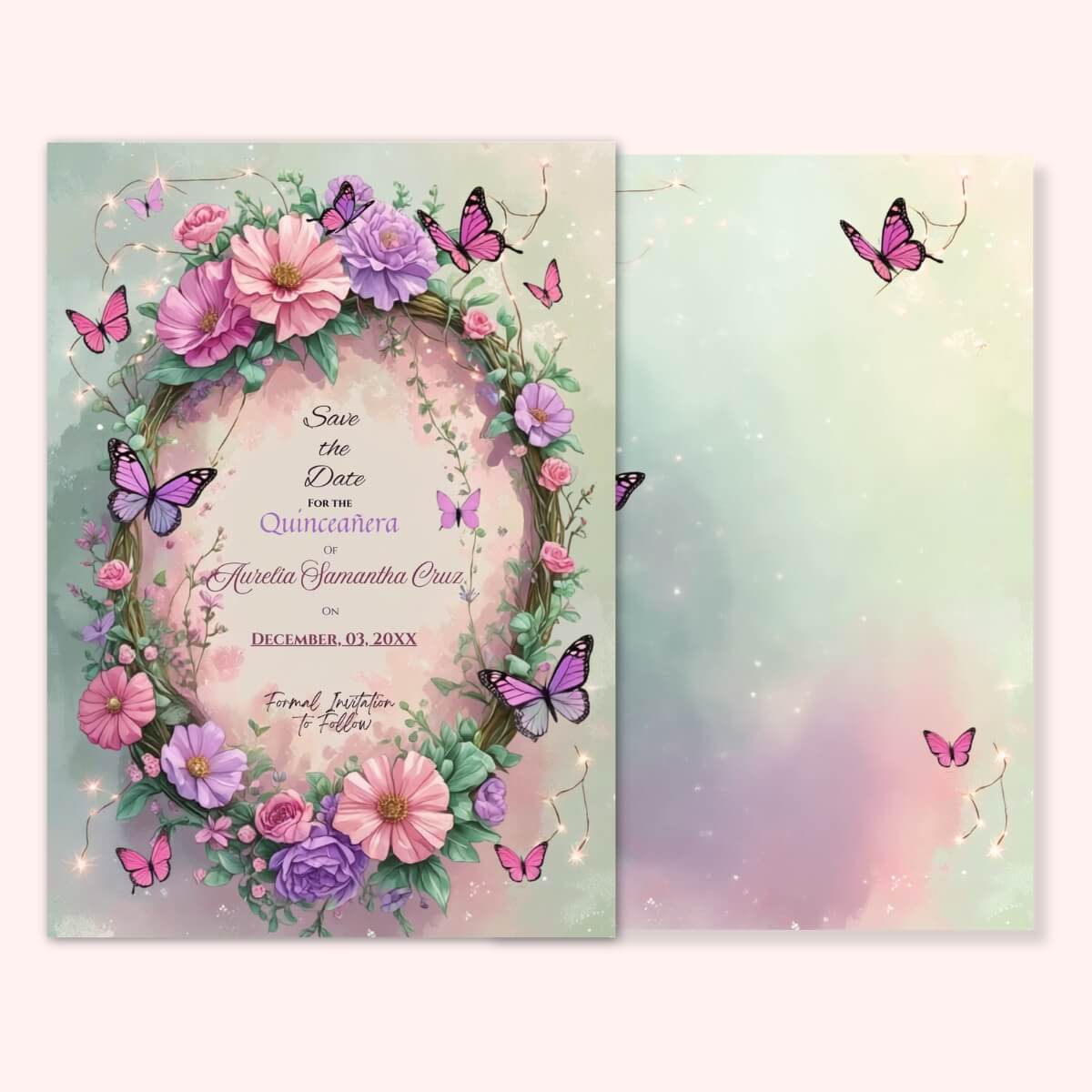 Quince Save the Date butterfly garden