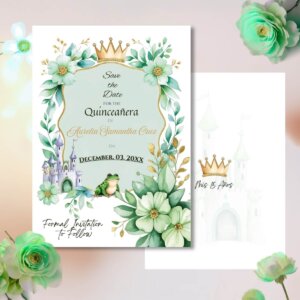 Save the Date Frog Princess Quince V1