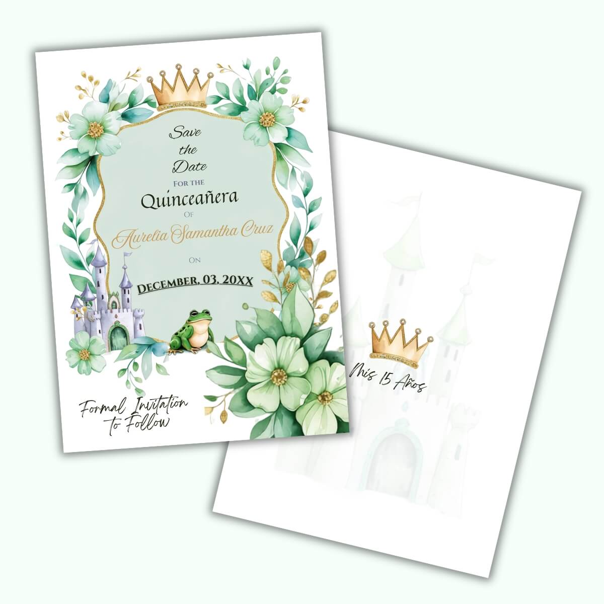 Save the Date Frog Princess Quince V1