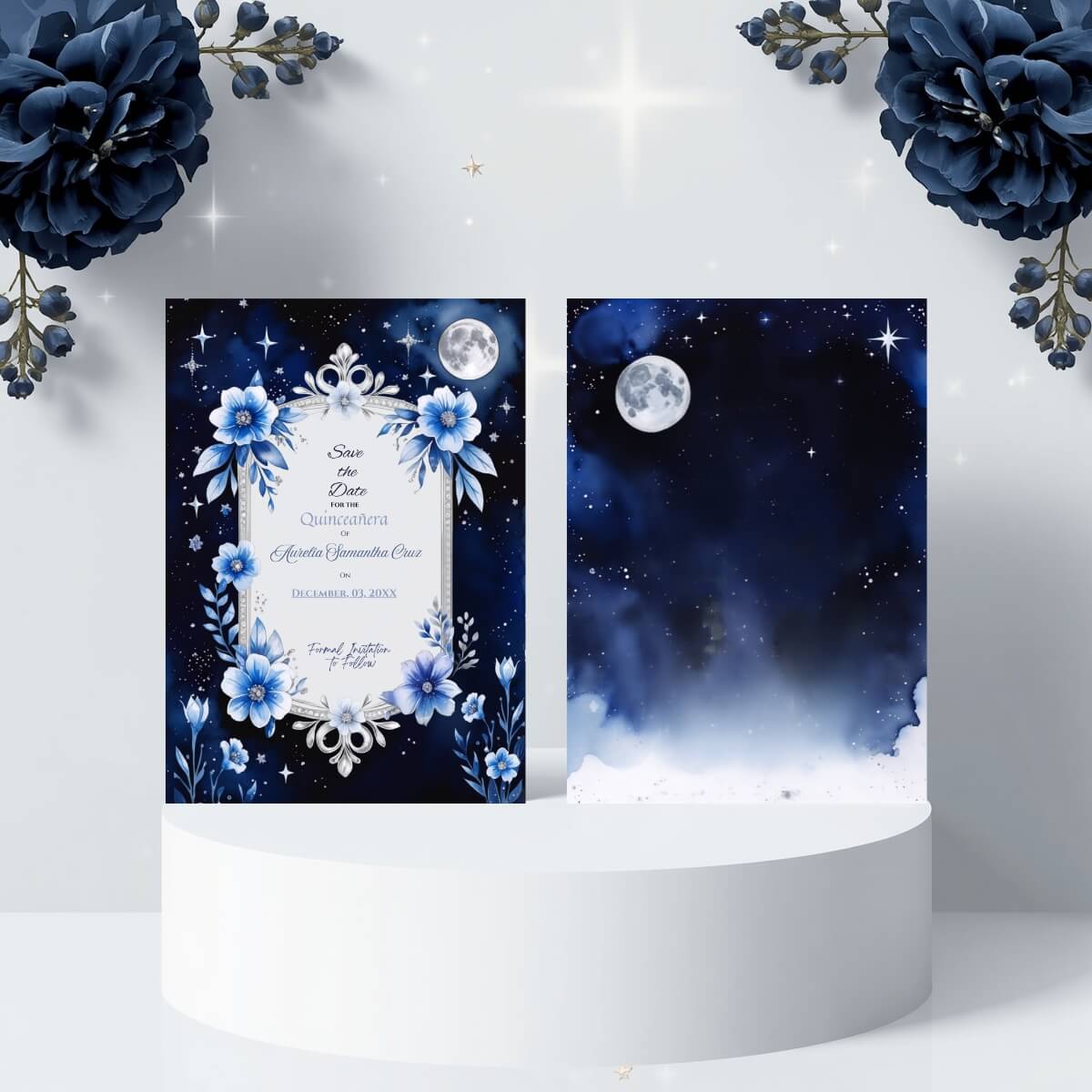 Save the Date Starry Night Quince Invite