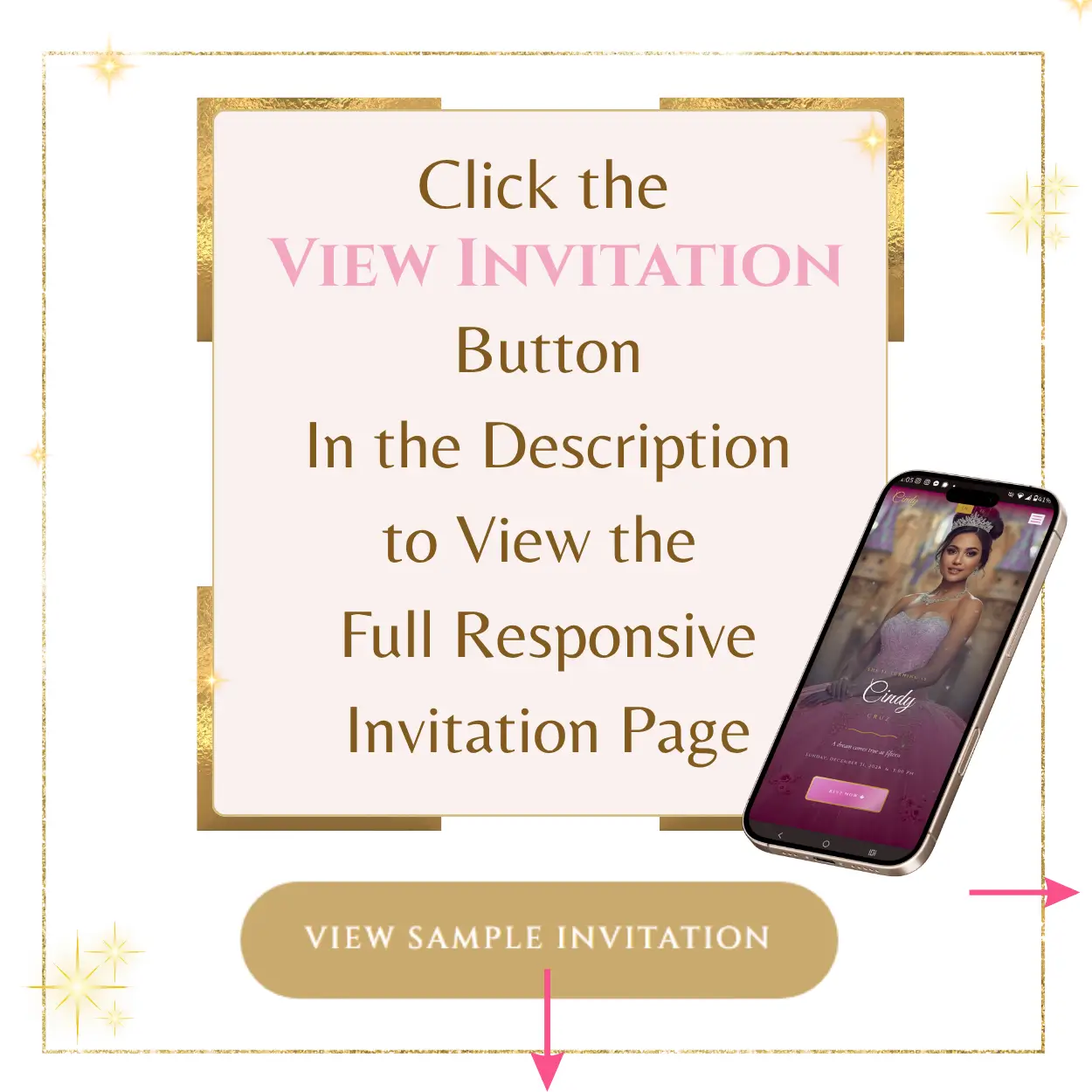 View Sample Quince Invitation Button on Product Page