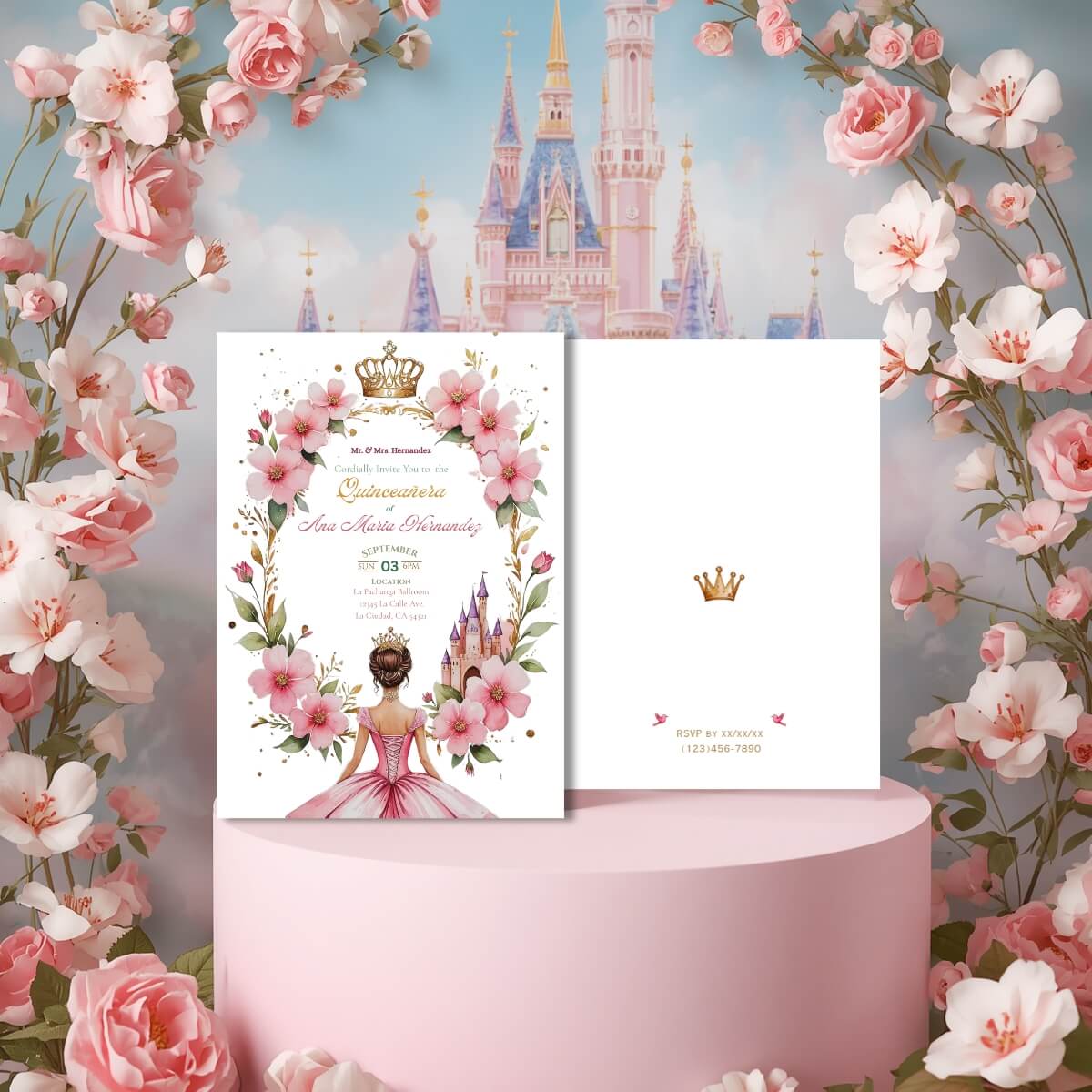 Quince invitation pink princess oval v1