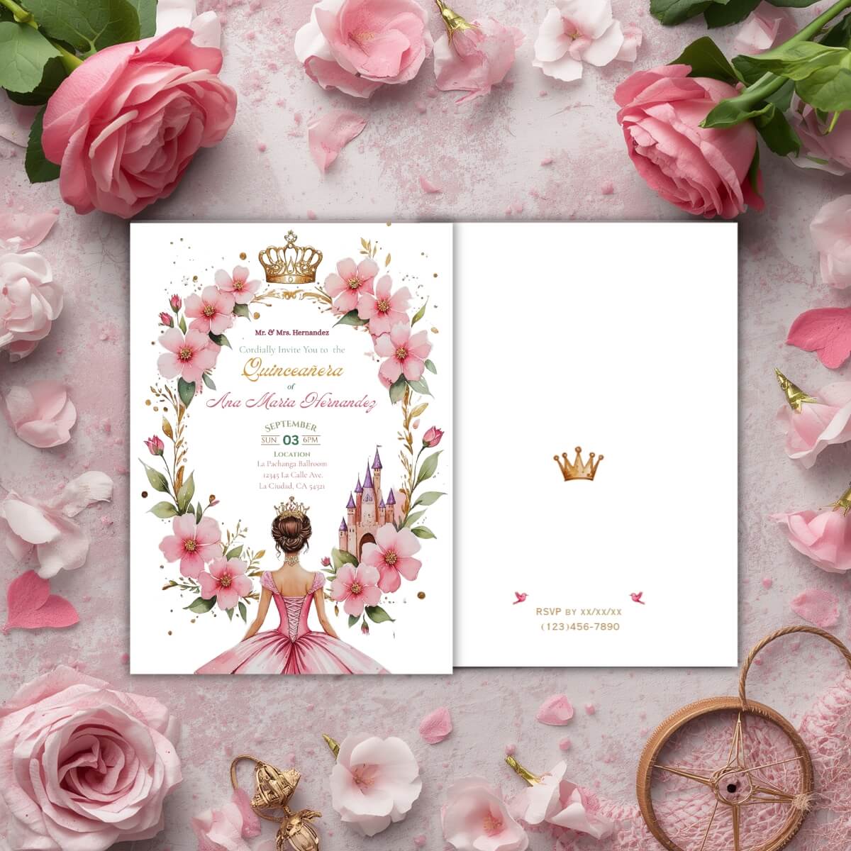 Quince invitation pink princess oval v1