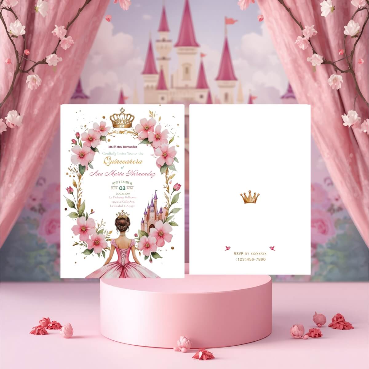 Quince invitation pink princess oval v1