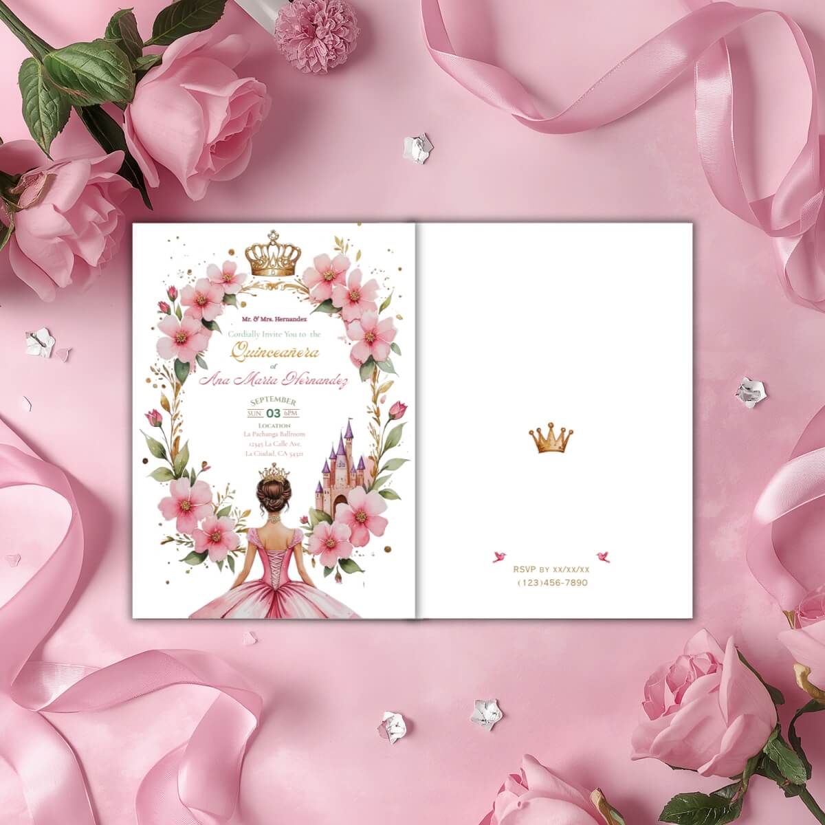 Quince invitation pink princess oval v1