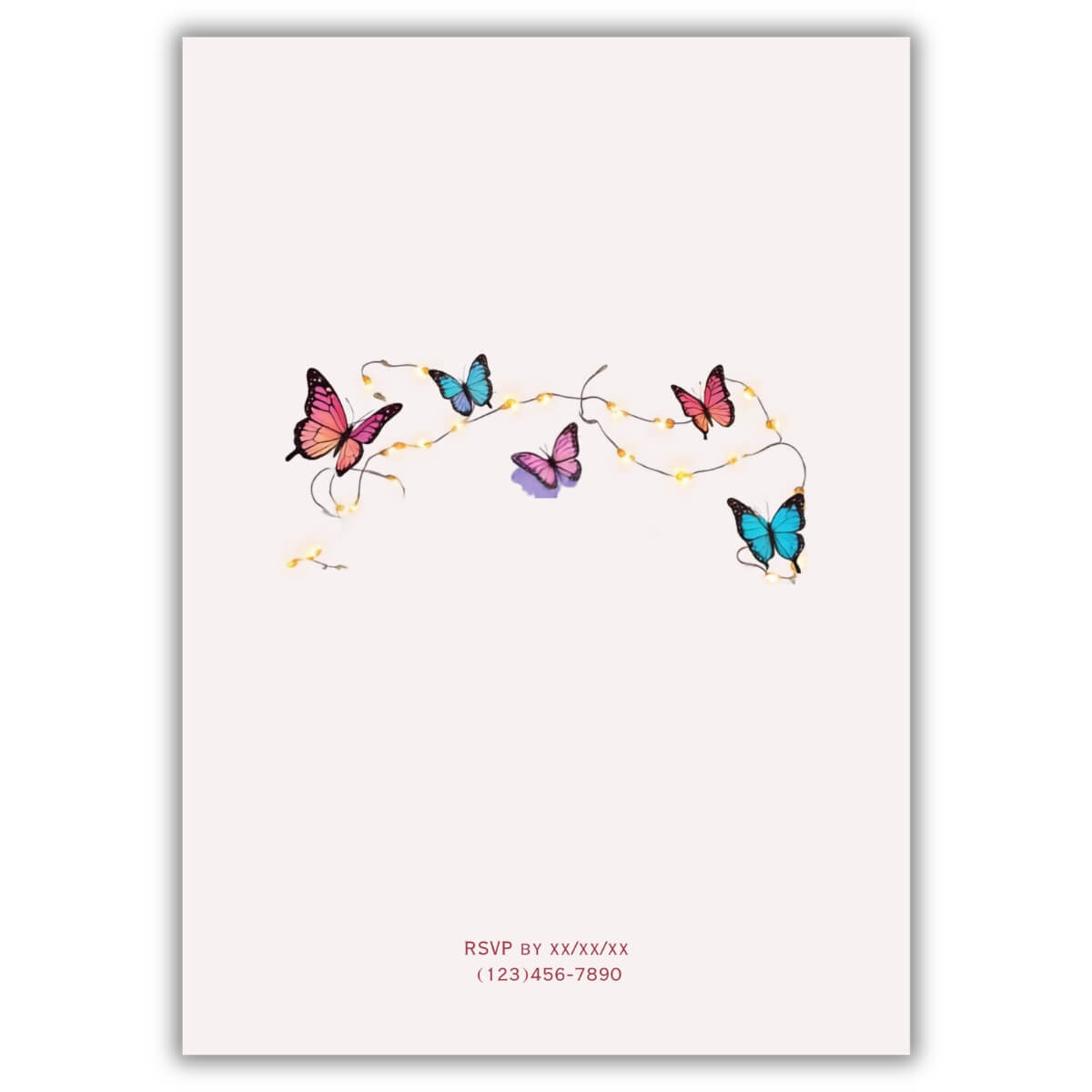 Quinceanera butterfly inviation v1