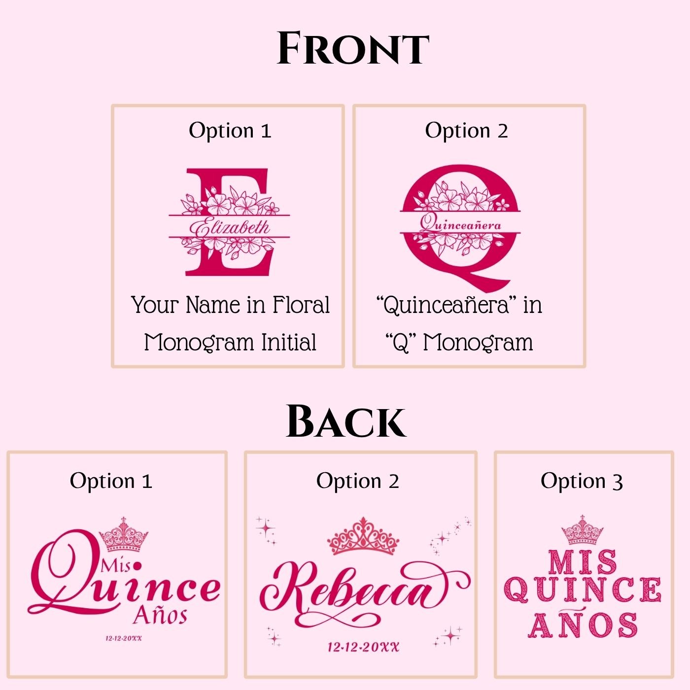 Quinceañera Blush Pink Satin Robe Options