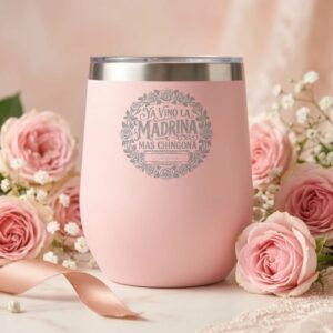 Madrina Wine Tumbler Personalized with her name.