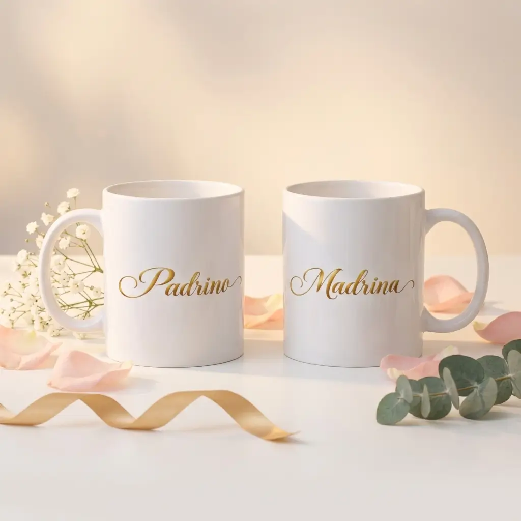 Padrino and madrina mugs white