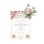 Printed invitations pink florals